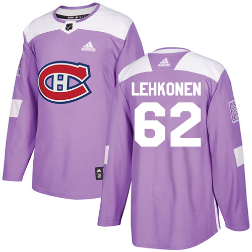 Adidas Canadiens #62 Artturi Lehkonen Purple Authentic Fights Cancer Stitched NHL Jersey